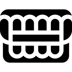 Minimalist line icon of teeth, symbolizing dental health, oral hygiene, and dentistry. Ideal for dental clinics, healthcare apps, toothpaste packaging, medical infographics, and UI UX design. Fully ed