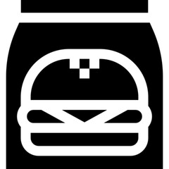 Minimalist line icon of a burger, symbolizing fast food, quick meal, and casual dining. Ideal for restaurant menus, food delivery apps, culinary content, street food promotions, and UI UX design. Full