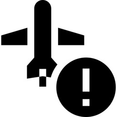 Minimalist line icon of an alert symbol, typically featuring an exclamation mark in a triangle — representing warning, caution, system error, or urgent notification. Ideal for UI UX design, dashboard 