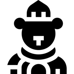 A clean and minimal vector icon of a bear, illustrated in line art style. Perfect for wildlife graphics, nature apps, educational materials, outdoor branding, zoo-related content, children's media, an