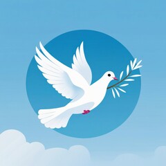 Obraz premium White Dove of Peace Symbol of Hope and Tranquility
