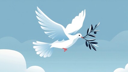 Obraz premium White Dove of Peace Symbol of Hope, Tranquility, and New Beginnings