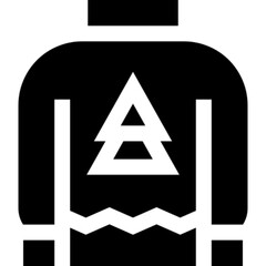 A playful and festive vector icon of an ugly Christmas sweater in minimal line art style. Great for holiday promotions, winter apparel designs, seasonal greeting cards, party invitations, gift shop br