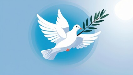Obraz premium White Dove of Peace Symbol of Hope, Serenity, and Tranquility