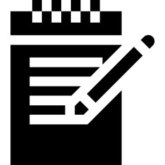A simple and modern vector icon of a notepad or notes document, designed in clean line art style. Perfect for productivity apps, education platforms, office tools, to-do lists, and UI UX interfaces. F