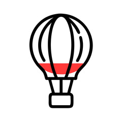 Obraz premium Hot air balloon icon with light bulb concept design in vector illustration style