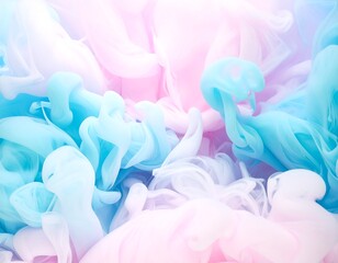 Obraz premium Abstract Ink Smoke Swirls in Pink and Blue Colors