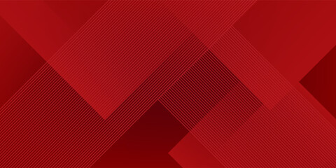 Obraz premium Red abstract background. Dynamic shapes composition. Abstract simple dark red gradient illustration background with 3d look overlap square with shadow and line pattern. Cool design and luxury.