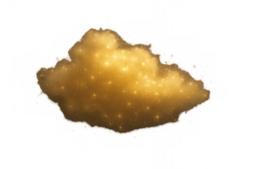 Golden clouds sparkling against a transparent background, enhancing fantasy and dreamlike themes in various creative projects