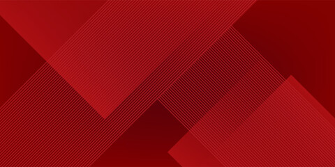 Red abstract background. Dynamic shapes composition. Abstract simple dark red gradient illustration background with 3d look overlap square with shadow and line pattern. Cool design and luxury.
