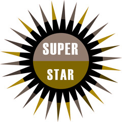 Super Star Award Badge – Sunburst Emblem Design for Recognition & Achievement