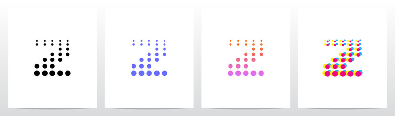 Dots Big To Small Going Up Letter Initial Logo Design Z