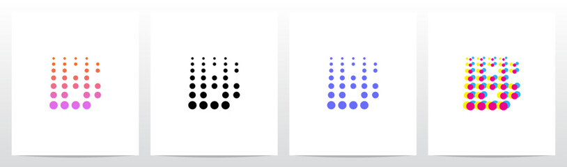 Dots Big To Small Going Up Letter Initial Logo Design B