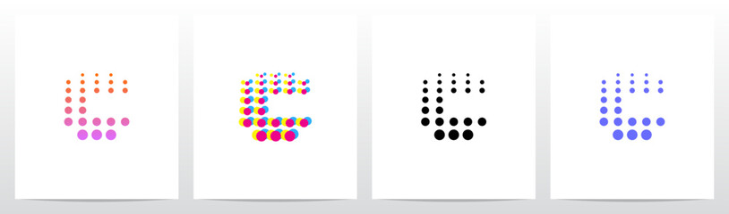 Dots Big To Small Going Up Letter Initial Logo Design C