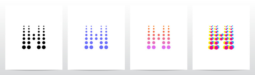 Dots Big To Small Going Up Letter Initial Logo Design H