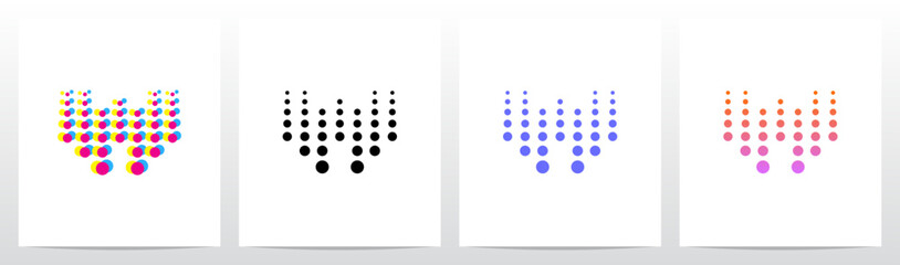 Dots Big To Small Going Up Letter Initial Logo Design W