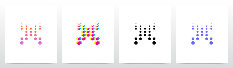 Dots Big To Small Going Up Letter Initial Logo Design X