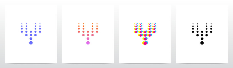 Dots Big To Small Going Up Letter Initial Logo Design Y