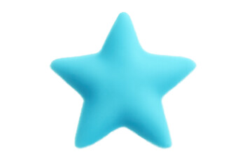 Obraz premium Light blue, fluffy five-pointed star floating delicately, 3d rendered against transparent backdrop, embodying soft, whimsical graphic design element