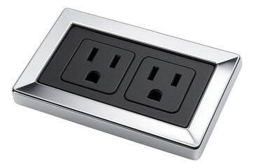 A recessed outlet block with a sleek chrome finish, ideal for hidden kitchen installations in luxury apartments.