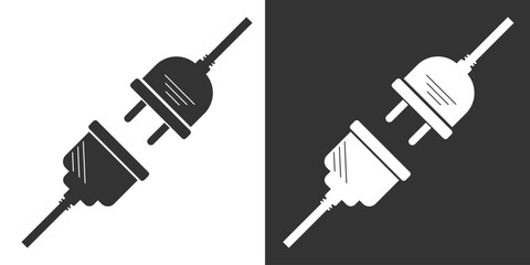 Electric socket icon, Connection and disconnection vector illustration on an isolated background. Wire adapter sign in flat style business concept. plug