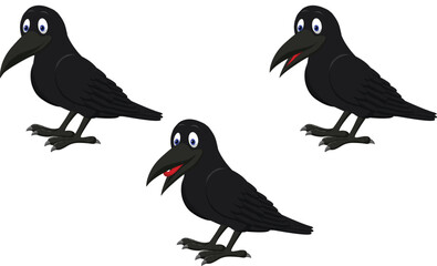 cute cartoon crow bird, bird