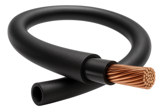 Double-insulated exterior wire for a suburban home, engineered to handle higher amperage for heavy-duty appliances like pool pumps or HVAC systems.