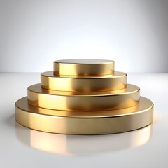 Golden Tiered Pedestal Display Stand