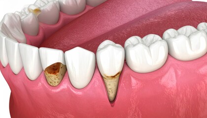 Dental health problem. Decayed tooth