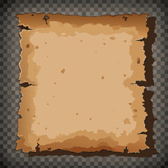 Vintage Parchment Paper: Aged parchment paper with rough, torn edges and rich texture, ready for any project.
