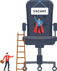 Job Vacancy Superhero Recruitment Concept Illustration Office Chair Vacant Sign Hiring New Employee Career Opportunity Business Growth Leadership
