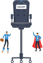 Job Vacancy Concept Illustration with Superhero and Jetpack Businessmen Recruitment Hiring Opportunity for New Employees