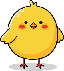 Obraz premium Adorable Yellow Chick Illustration