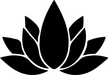 Fototapeta premium Lotus Silhouette Vector Art, Minimal Lotus Silhouette Design, Black Lotus Vector Illustration, Elegant Lotus Silhouette Art, Lotus Flower Outline Vector, Sacred Lotus Silhouette Design, Simple Lotus V