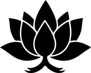 Lotus Silhouette Vector Art, Minimal Lotus Silhouette Design, Black Lotus Vector Illustration, Elegant Lotus Silhouette Art, Lotus Flower Outline Vector, Sacred Lotus Silhouette Design, Simple Lotus V