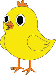Adorable Yellow Chick Illustration