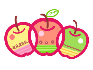 カラフルなりんご　顔なし