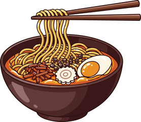 Delicious Ramen Noodles Illustration