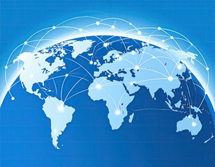 Global network interconnected world map