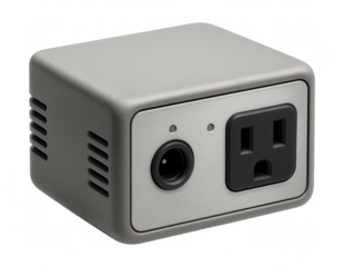 Compact voltage transformer suitable for use in a tiny home, maximizing space efficiency.