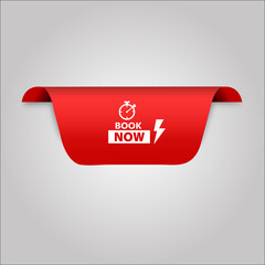 Book Now Banner Sale banner Red flat website for bannersdesign and poster art