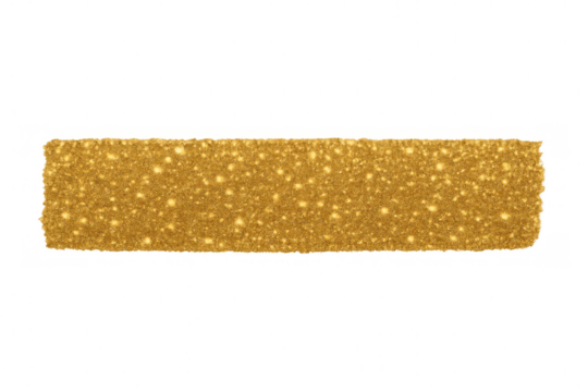 Golden glitter creates a sparkling rectangular shape, perfect for adding a touch of luxury to designs with transparent background