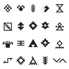 Collection of anatolian rug patterns representing ancient symbols