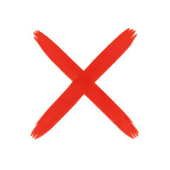 Bold red X icon without background representing cancellation rejection or error notification