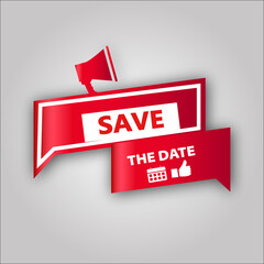 Save the Date  Banner Sale banner Red flat website for bannersdesign and poster art