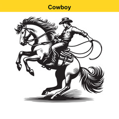 Obraz premium Modern vector cowboy.