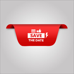 Save the Date  Banner Sale banner Red flat website for bannersdesign and poster art