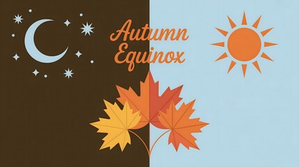 Photo of autumn equinox with moon and sun