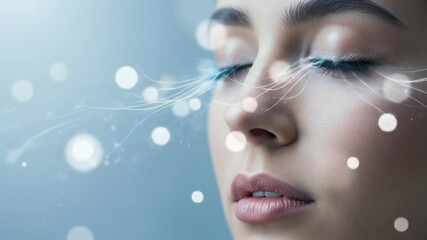 Close up face portrait of a person with calm expression tranquil emotions soft lighting peaceful atmosphere well being mindfulness imagery serenity