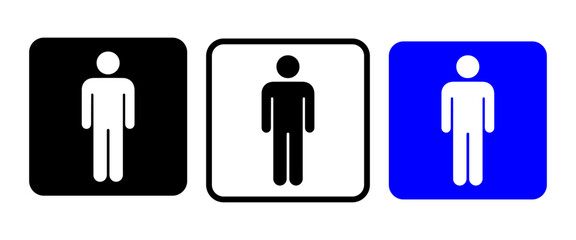 Men toilet icon set. Gents toilet icon. Vector illustration.